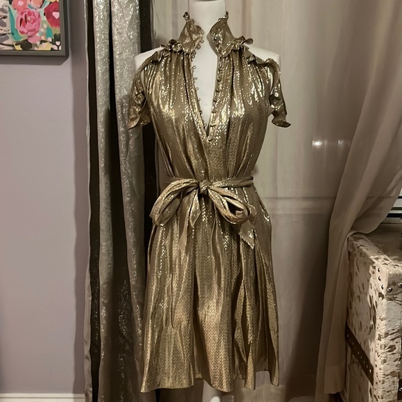 Rachel Zoe | Dresses | Gold Marque Dress | Poshmark